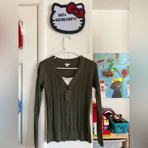 green henley long sleeve